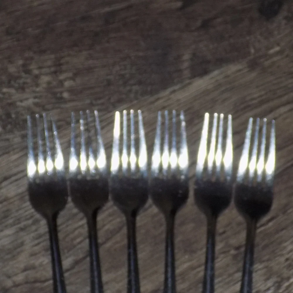Cambridge Forks Set of 6 Silver Ridged Handle Stainless Steel